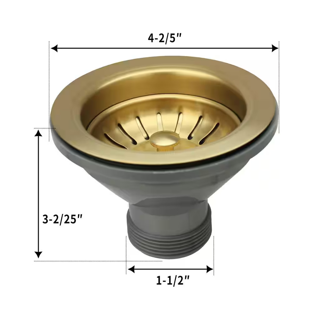 Brushed Gold Stopper Kitchen Sink Drain