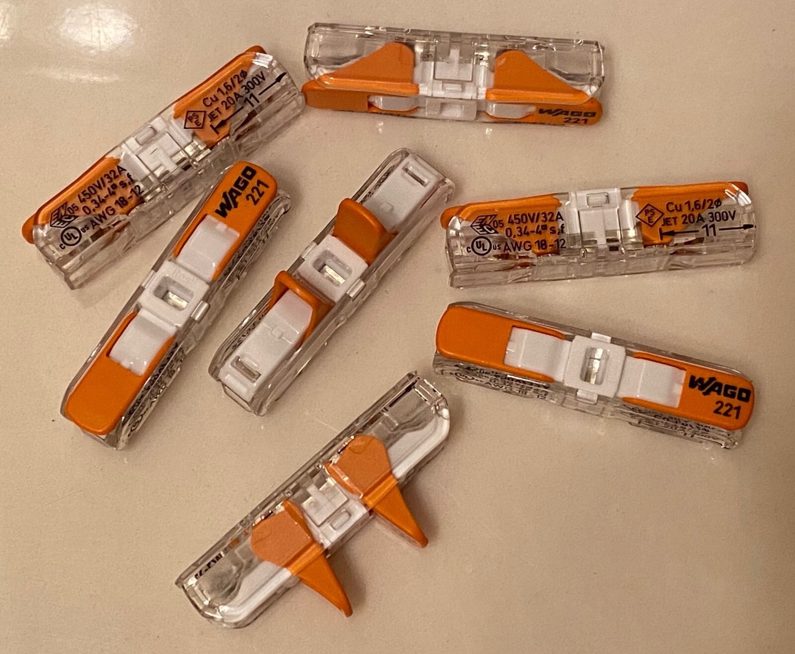 Wago 221-2401 Inline Splicing Wire Connector Lever Nuts FREE SHIPPING