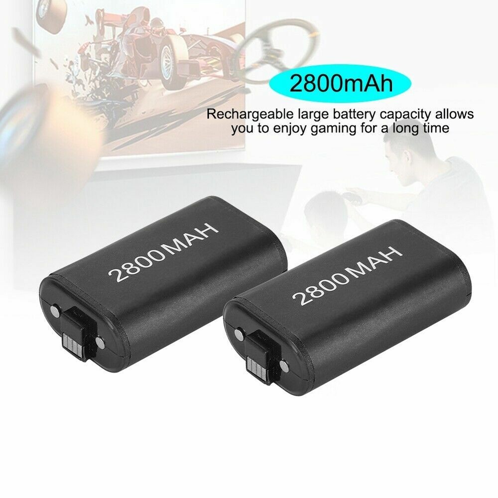 2x Rechargeable Battery + Charging Charge CABLE USB CORD for XBOX ONE Controller