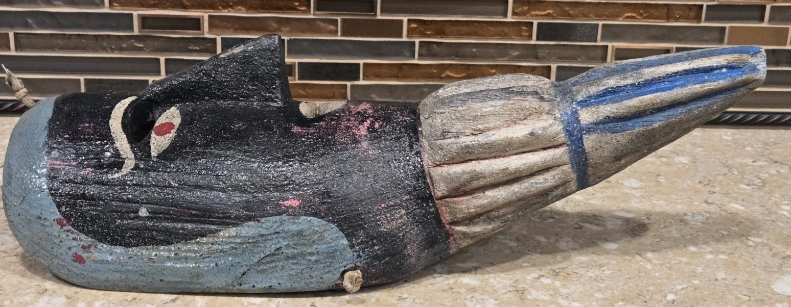 VINTAGE/ANTIQUE AUTHENTIC DANCE MASK HAND CARVED HAND PAINTED WOOD OLD