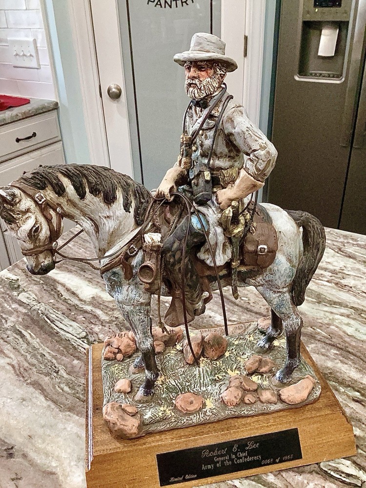 DEFECTIVE DAMAGE Rod Mench Signed Robert E Lee Statue Limited Edition 68 G3D
