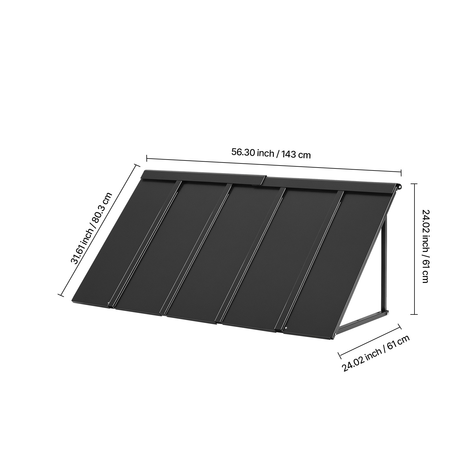 Window Awning Door Canopy 56x24 in Outdoor Steel Front Door Awnings Anti-Rust