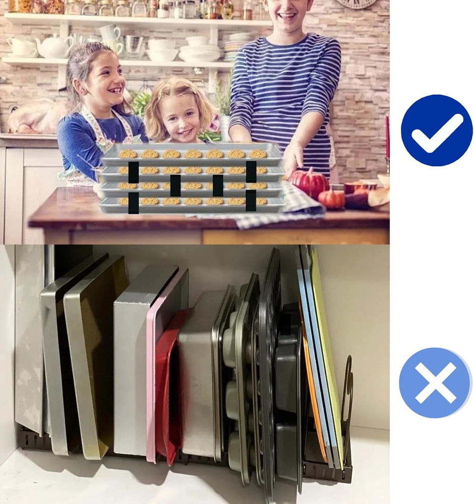20 Piece Baking Tray Stacker, Reusable Baking Tray Stacker, Space Saving Fixed C
