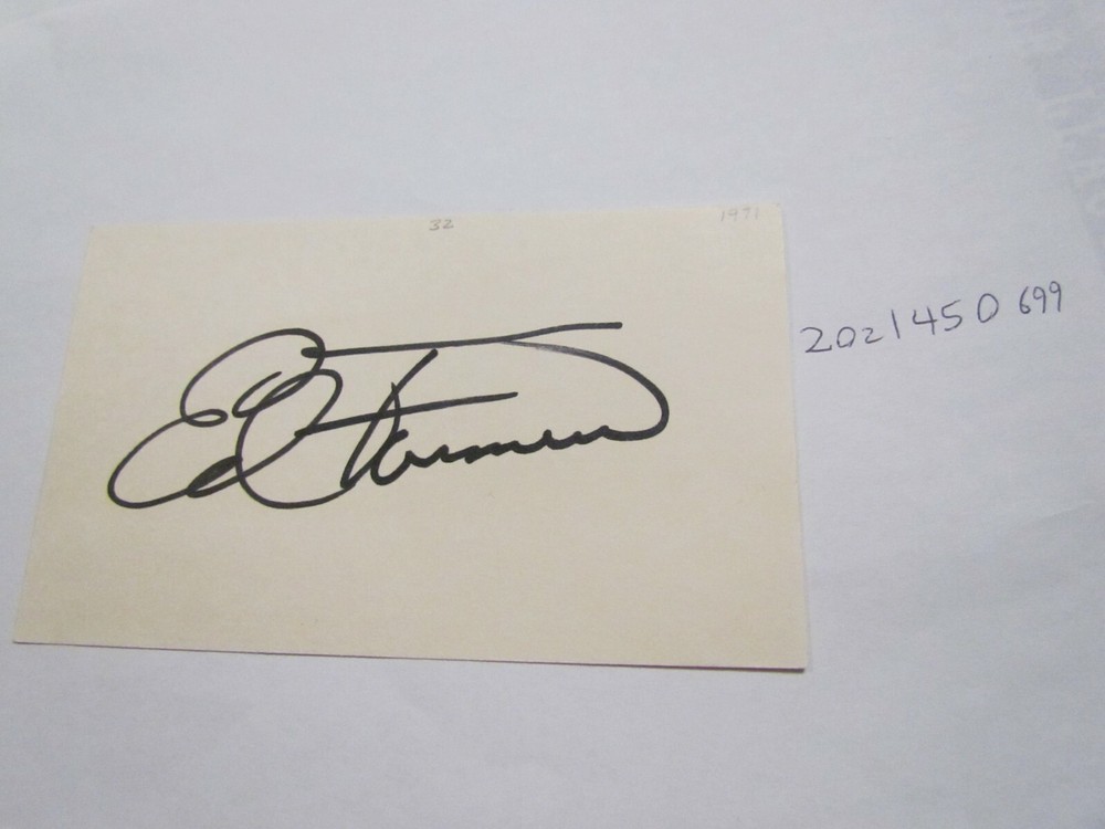 Ed Farmer signed Index Card  JSA AUCTION CERTIFIED