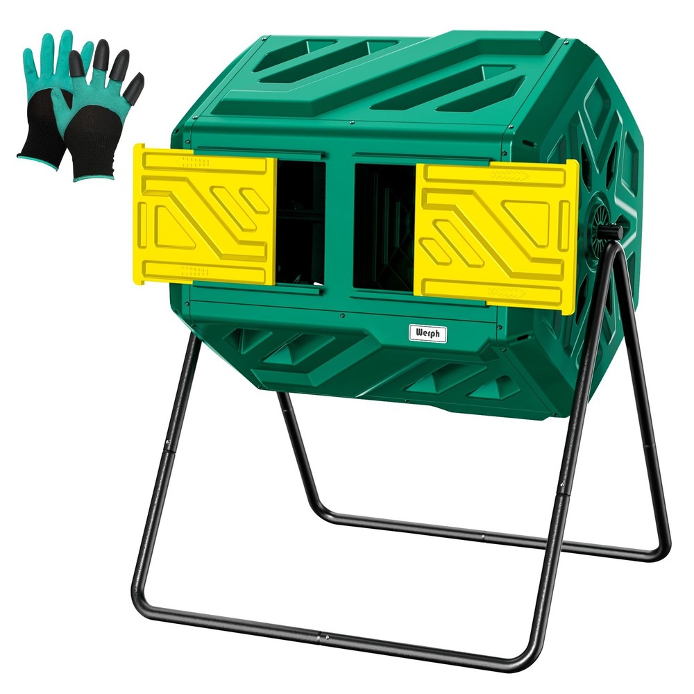 43 Gallon Compost Bin with Gloves, Fast Assembly & Easy Setup Outdoor Compost...