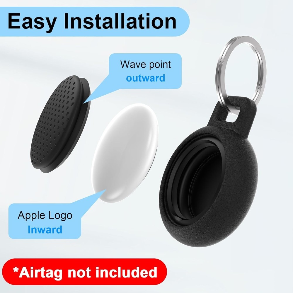 4 Pack Waterproof Airtag Keychain Holder Holder for Key, Backpack, ...