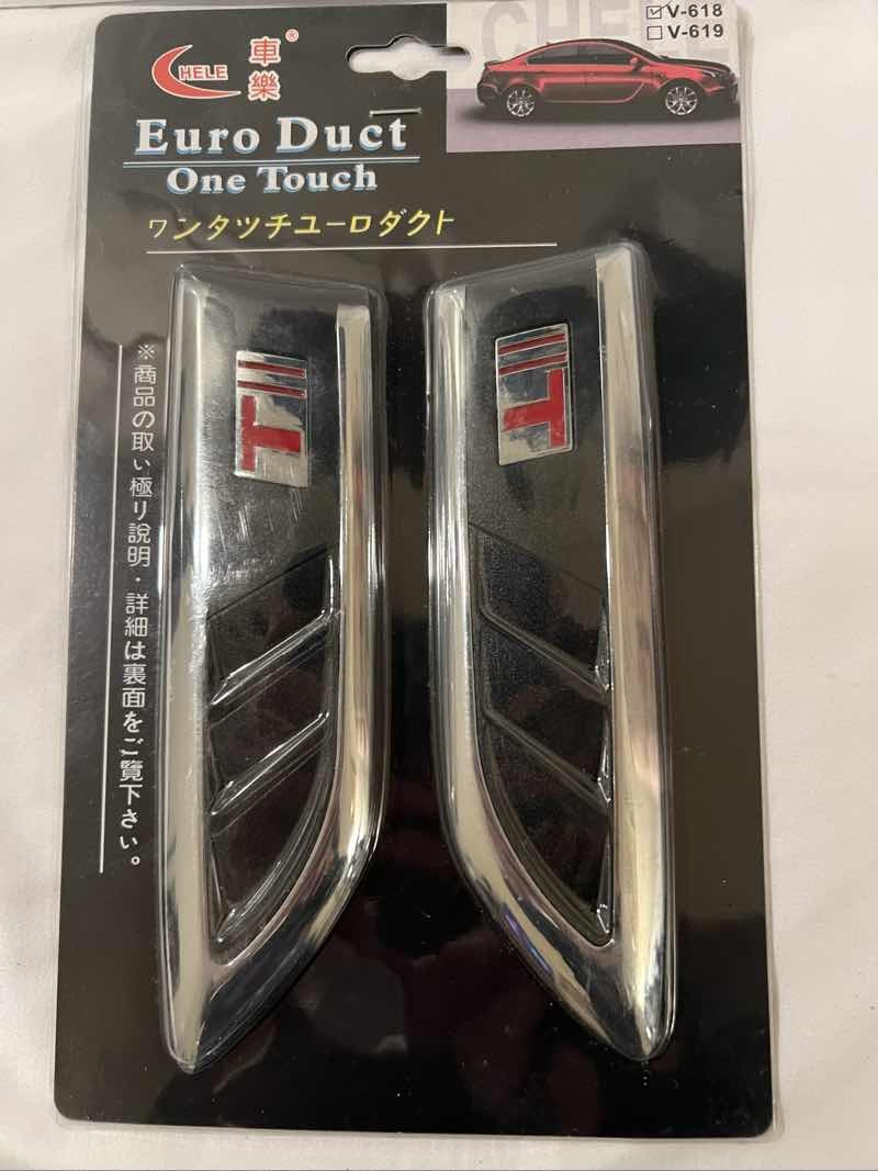 2x Chrome Euro Style Fender Air Vent Scoop Cover Universal