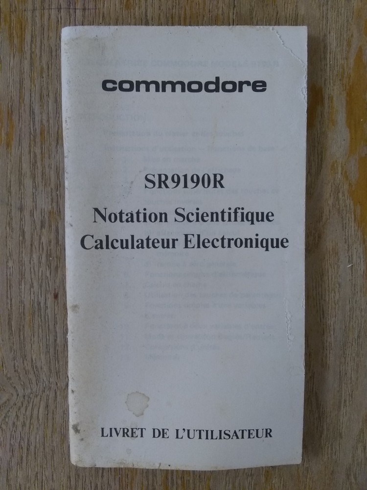 Commodore SR-9190R Calculator Manual, Circa 1970’s