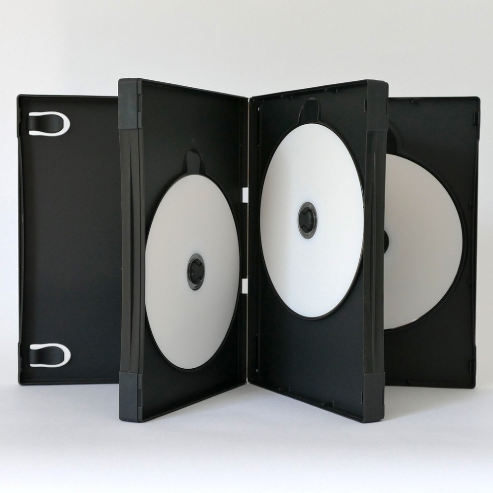 1 Black Multi Five 5 Discs DVD Case CD PC Media Storage 38mm New