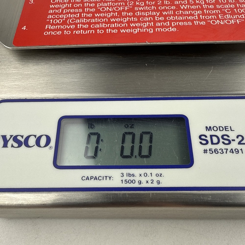 SYSCO Stainless Scale SDS-2 Model 5637491 3 lb Scale WORKING