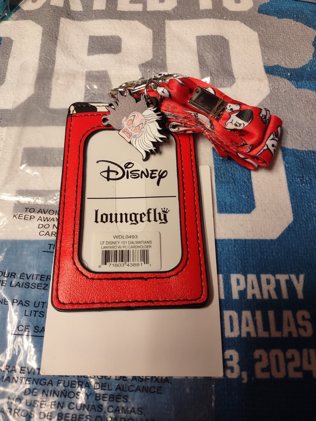 Loungefly Disney 101 Dalmatians Dogs Storybook Cardholder Lanyard #FF2