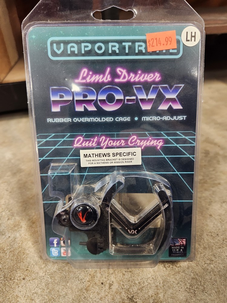 Vaportrail Pro-VX limb driven arrow rest, LH, Mathews specific mount