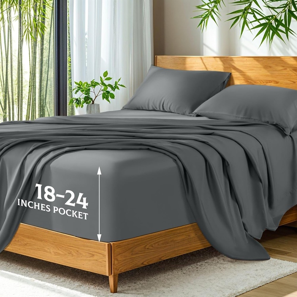 Luxury Viscose Bamboo Queen Bed Sheets - Extra Deep Pocket & Silky Soft