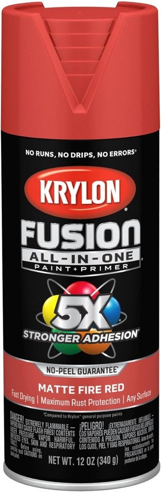 Multi-Surface Fire Red Spray Paint - 12 oz All-In-One Solution for Projects