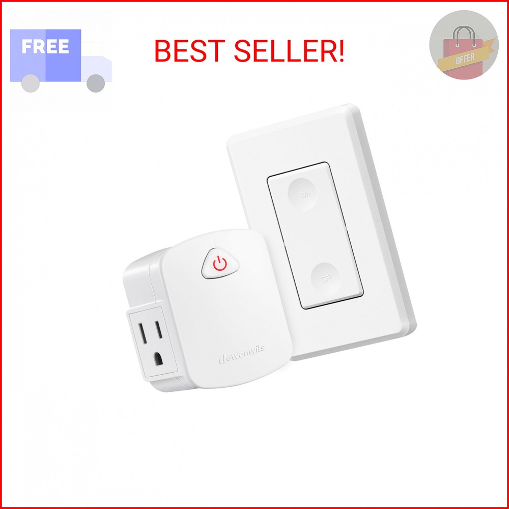 DEWENWILS Remote Control Outlet Wireless Wall Switch, 15A/1875W Wireless Light S