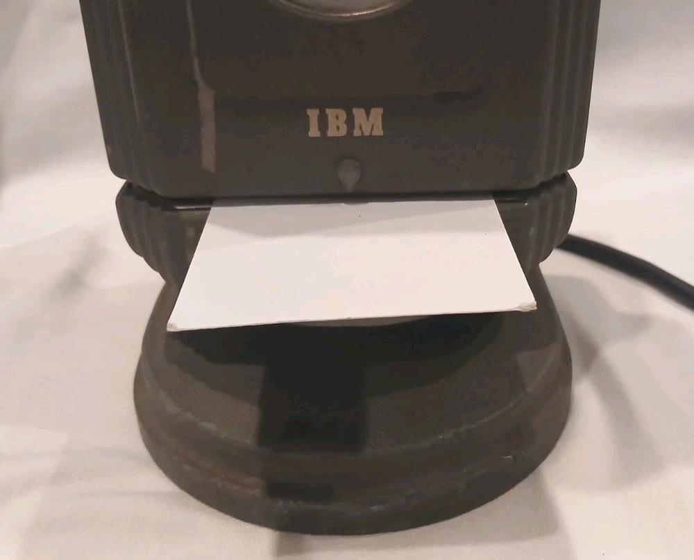 VINTAGE IBM TIME PUNCH CLOCK MACHINE DECOR WITH WORKING CLOCK ART DECO