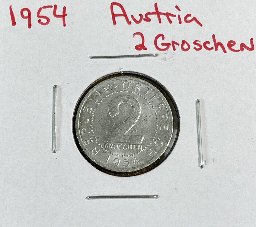 1954 Austria 2 Groschen Aluminum