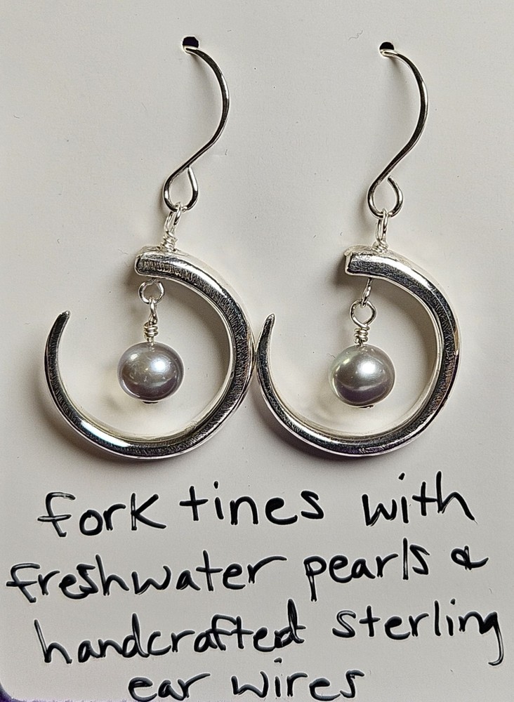 HANDCRAFTED SILVERWARE/FORK TINE EARRINGS (15 Various Styles) U-Pick