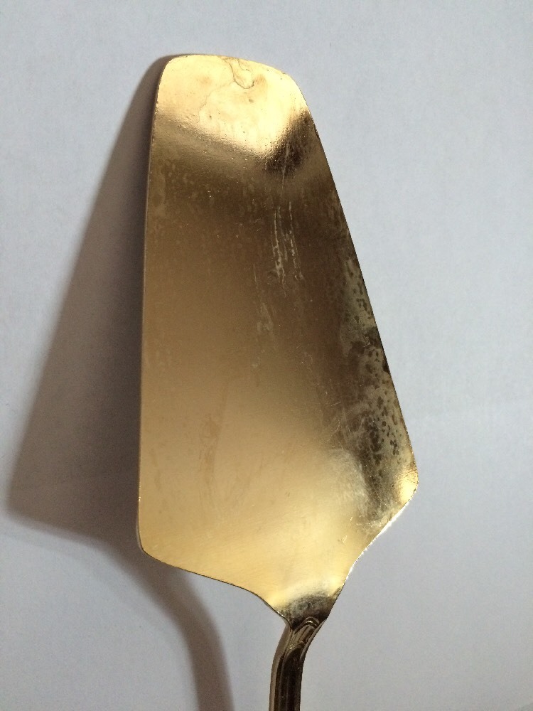 Hampton Stainless Gold Electroplate Rnd Tip HSV149 PIE CAKE SERVER 10"