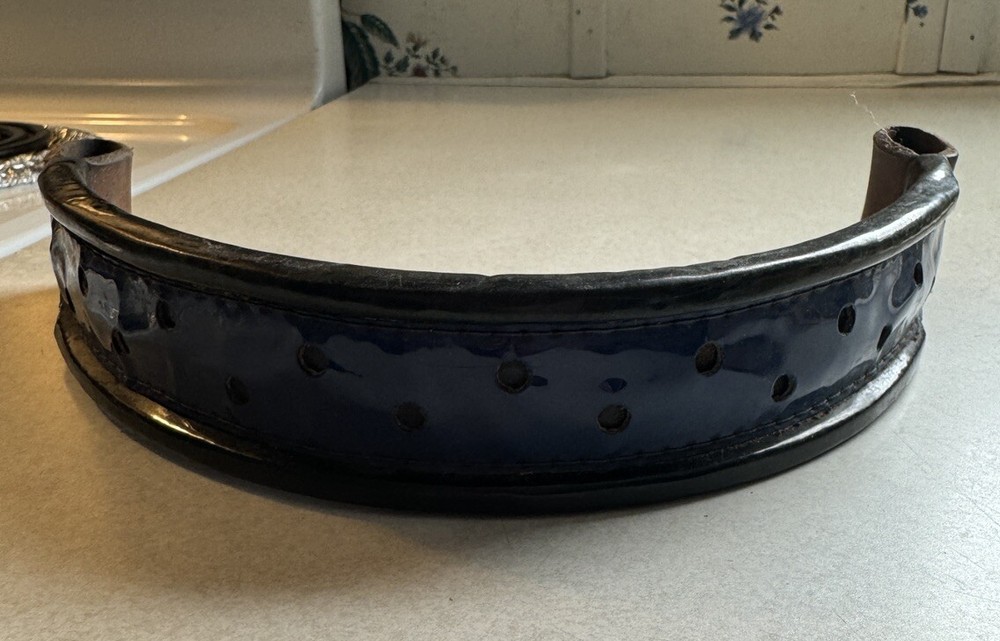 Blue English Leather Brow Band