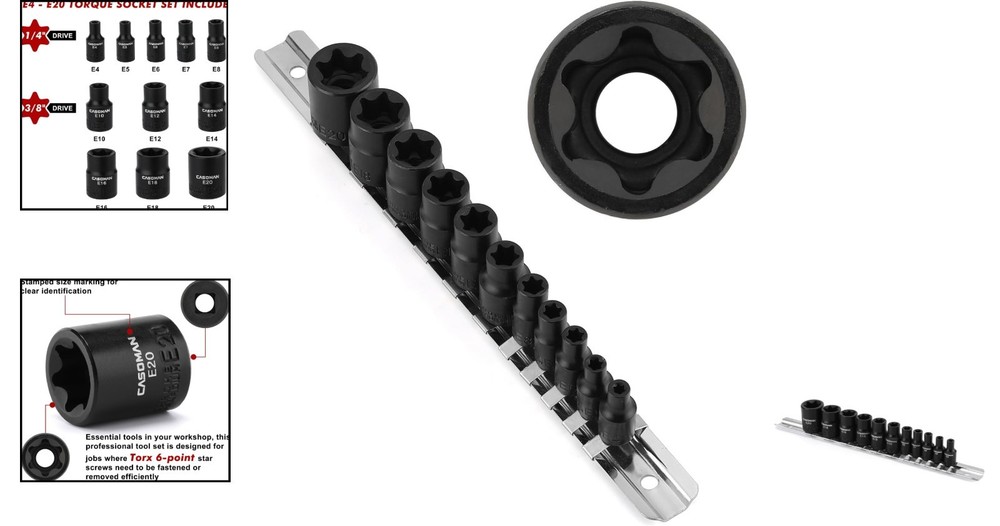 Versatile 11PC E Torx Socket Set - Rugged Design for Mechanics & DIY Projects