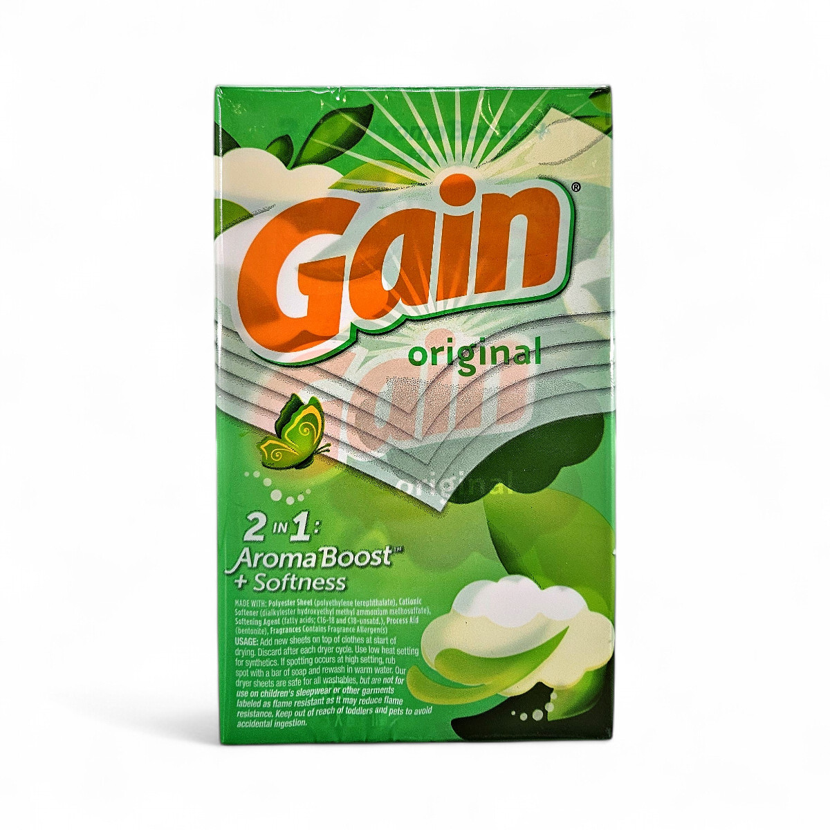Gain Dryer Sheets AromaBoost + Fabric Softener, Original Scent - 320 Count