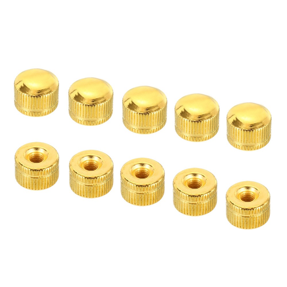 M5 nut cap, 15pcs female knurled thread gold