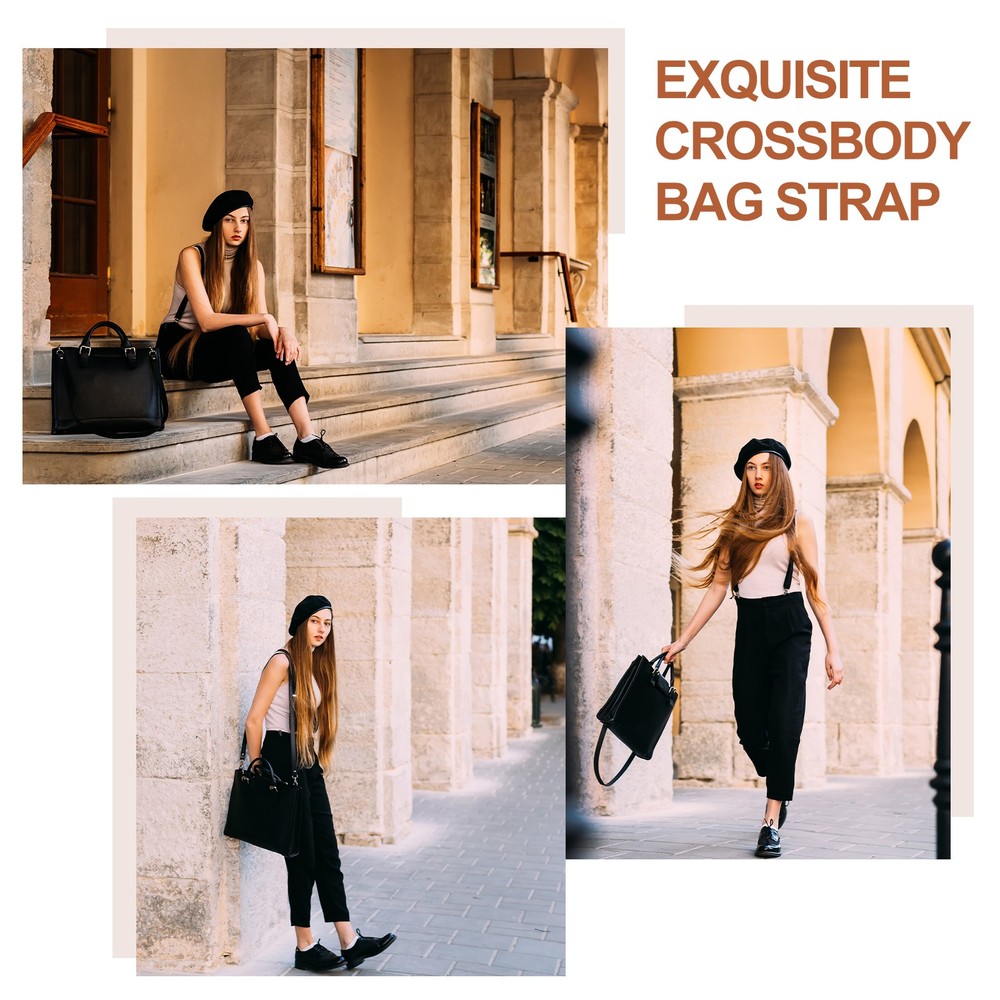 47" Adjustable PU Leather Purse Strap with Silver Hardware Cream