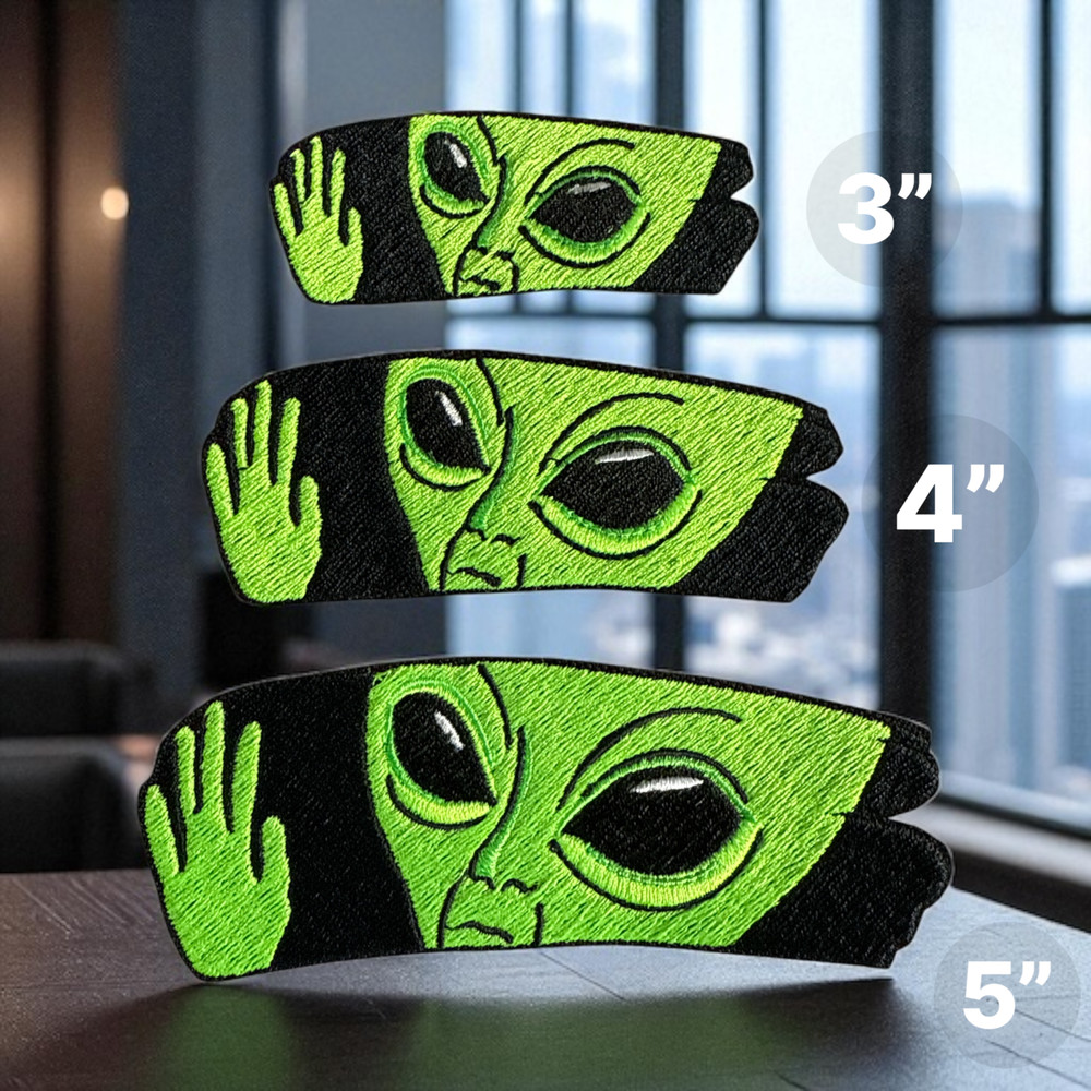 Alien Embroidery Patch Multi Sizes 3" - 5"