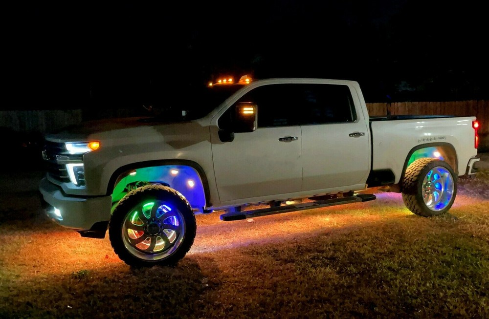 8PCS 4FT SET Single Row LED Chasing Flow IP68 LED Strips Lights Bluetooth+Remote