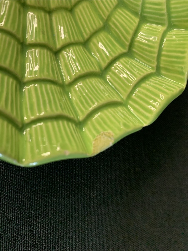 Vintage Lime Green Spider Web Design Ashtray