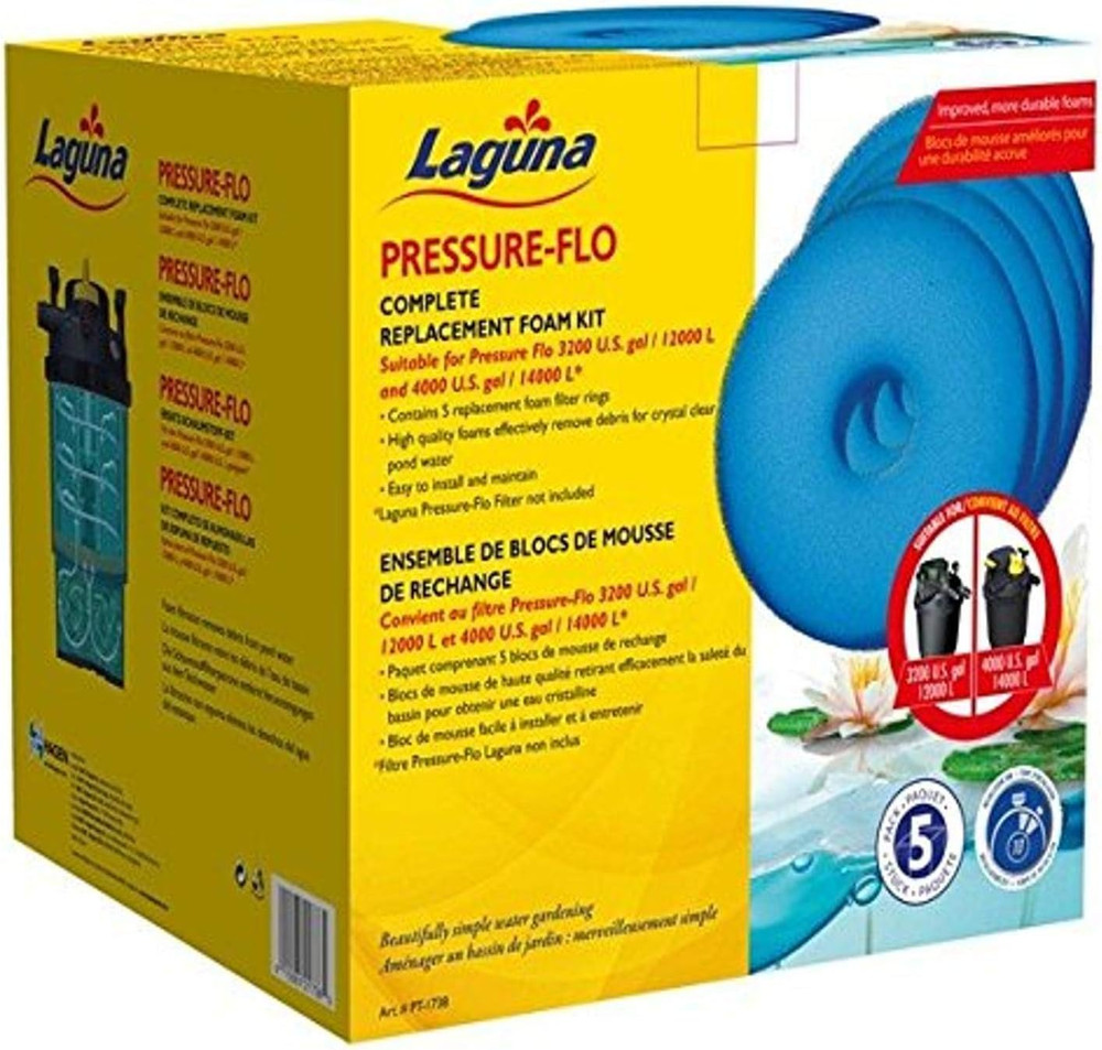 Pressure Flo Foam 5-Pack - 27cm Replacement Filter Media for PF4000