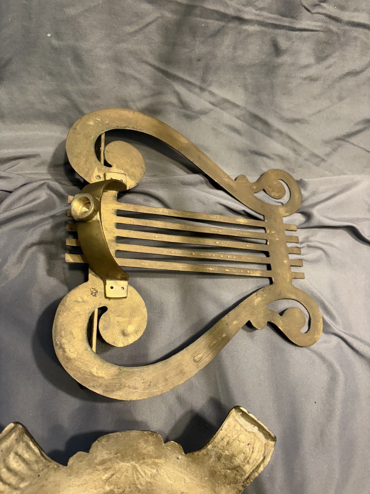 Vintage Ornate Floral Brass Music Stand Antique Adjustable Height