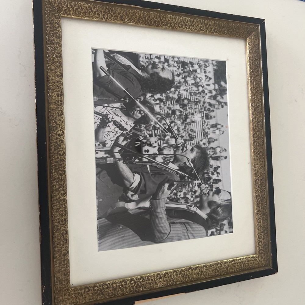 Vintage Crosby Stills Nash And Young Professionally Framed Print Memorabilia