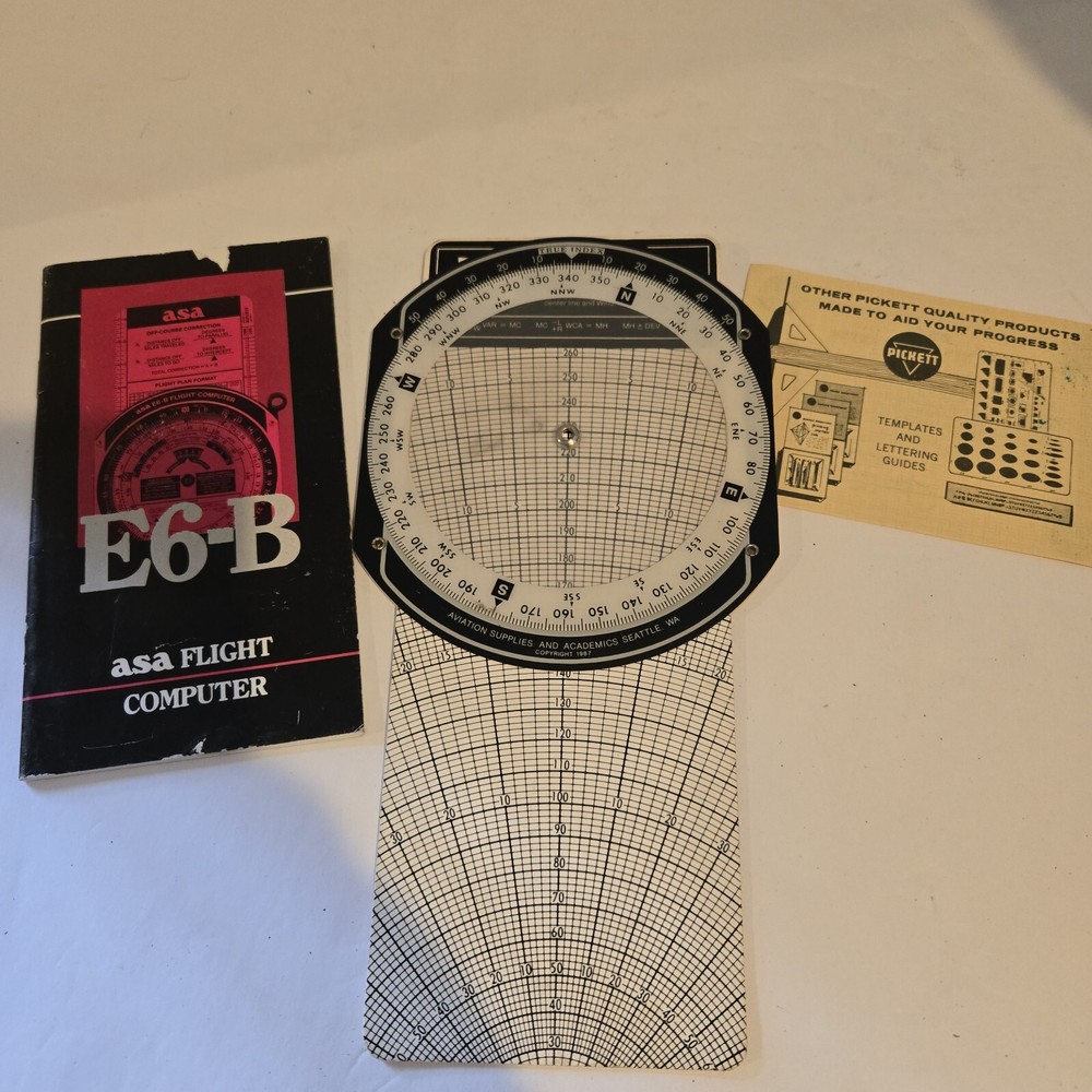 Vintage ASA E6-B Aviation Flight Computer W/ Manual