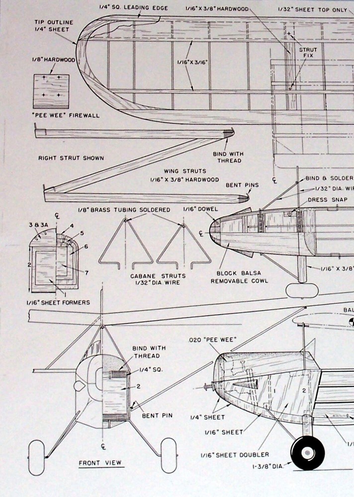 HEATH PARASOL PLAN + CONSTRUCTION ARTICLE FF / RC COX .02 SCALE Model Airplane