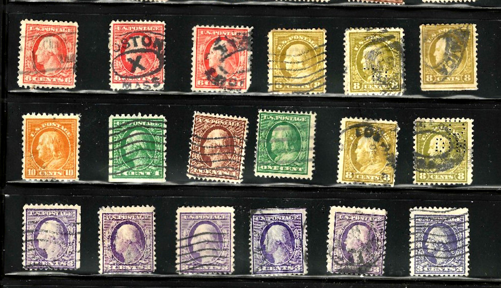 Dealer Collection 1C-$1 Untyped Washington Franklin Few Coils 1908-22 US 40-8