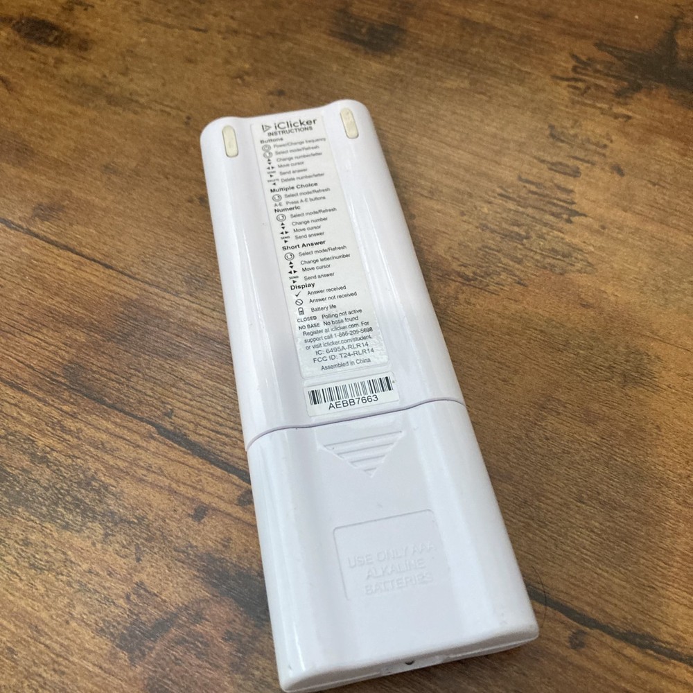 iClicker 2 Student Remote Clicker White