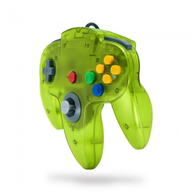 Wired Controller Joystick Compatible With Nintendo 64 N64 Console Extreme Green