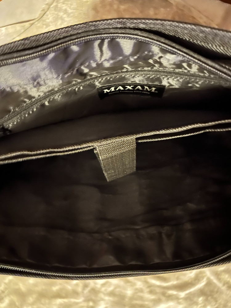 Master Mason Square Compass Canvas Briefcase Zipper Pockets Shoulder Strap NEW!