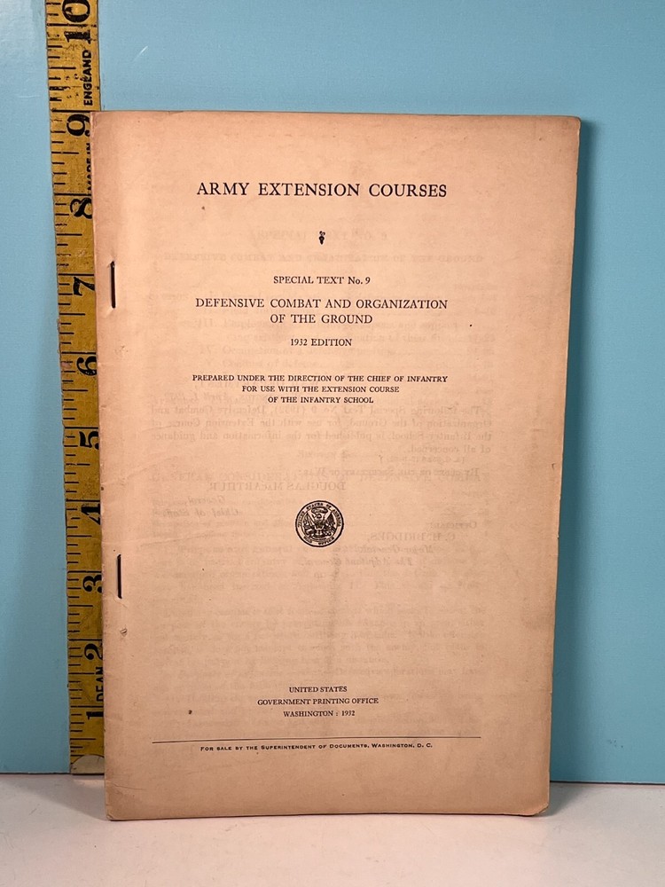 🔥1932 US Army Training Regs: Defensive Combat on the Ground🔥