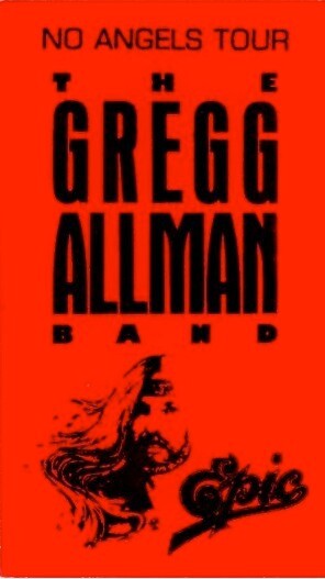 THE GREGG ALLMAN BAND 1988 NO ANGELS TOUR BACKSTAGE PASS / NMT 2 MINT