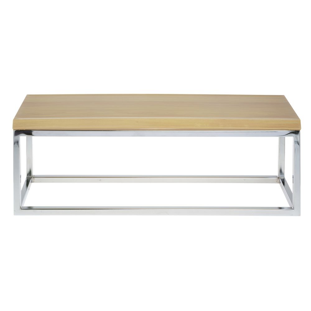 HUBERT Chrome Display Riser with Butcher Block Top - 7"H