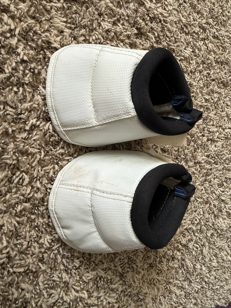 White No Turn Equine Bell Boots  Medium