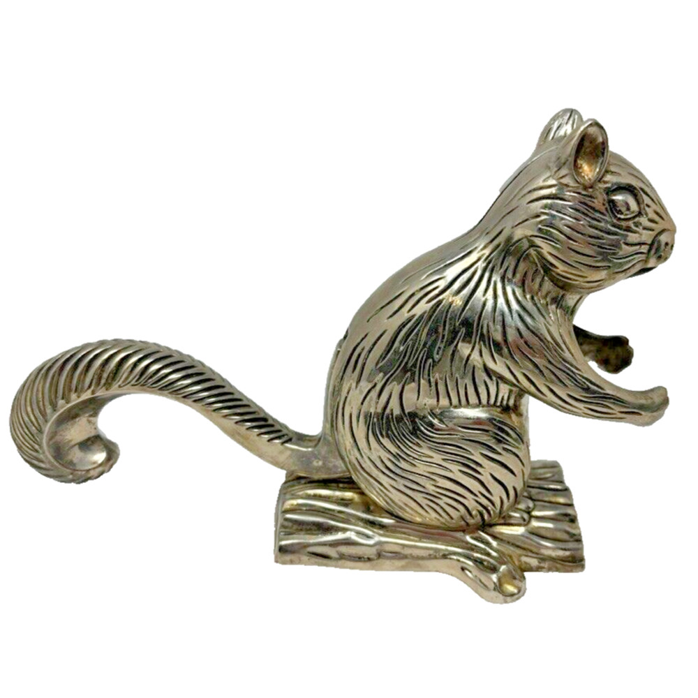 Vintage Godinger Silver Plated Squirrel Nutcracker Holidays Art Gift 8.5"