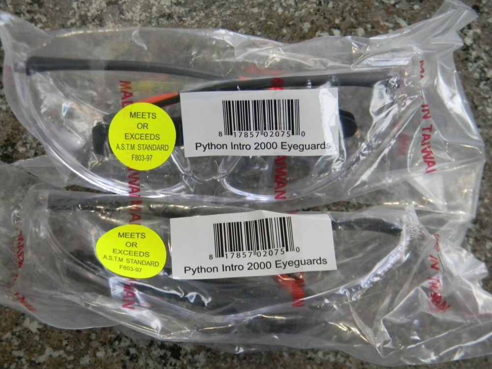 Pair Dunlop Grey/Blue Squash Lite Ti Racquets, Python Intro 2k Eyeguards, & Ball