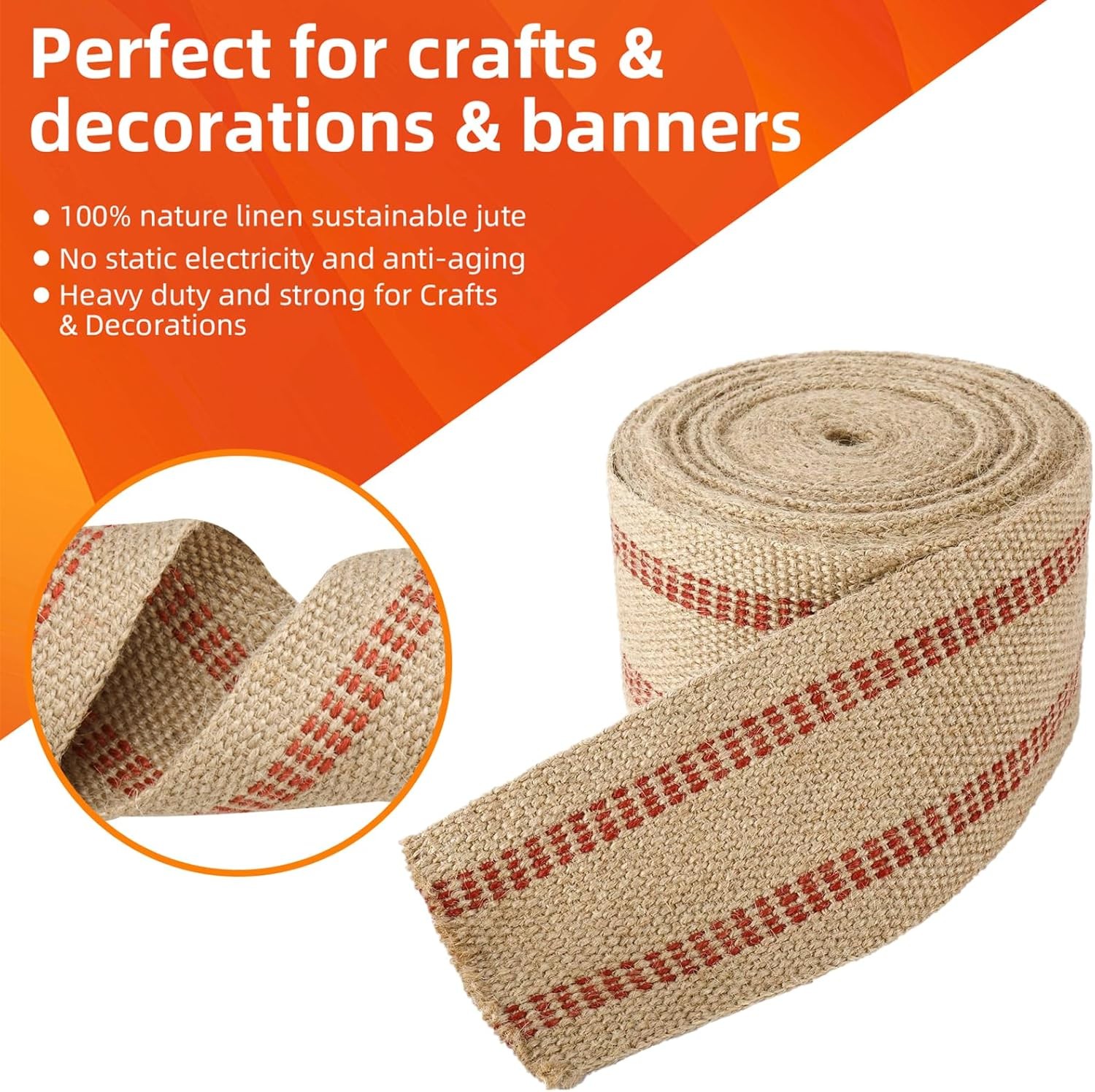 1PC Craft Jute Webbing Tape 3.5" x 10 Yd Heavy Duty for Chair Repair Upholstery