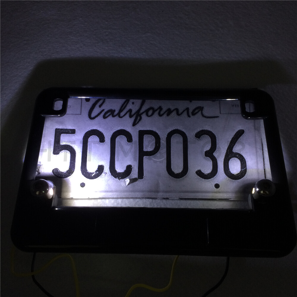Motorcycle Chrome Universal Led License Tag Plate Bolt Lights