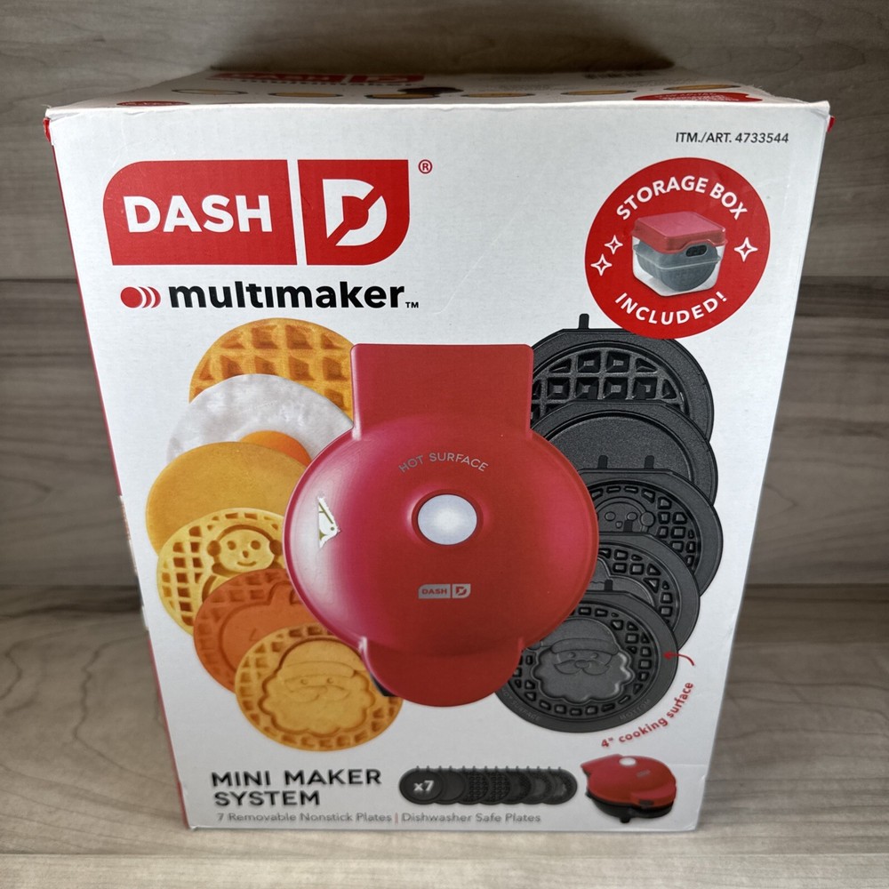 Dash Multimaker Mini Waffle Maker System w/ 7 Plates & Storage Box Costco NEW
