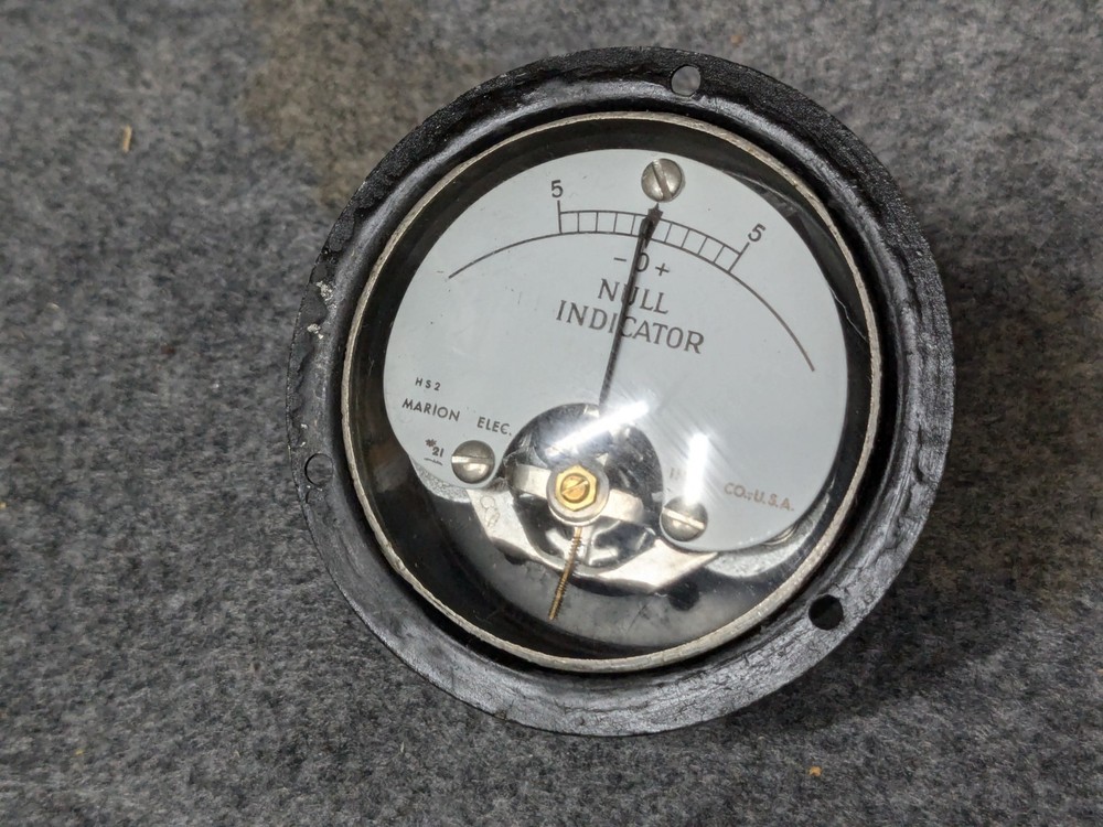 Marion Instruments Division Null Indicator Panel Meter -5 to +5, #21 HS2